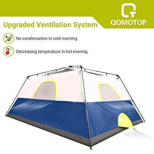 4/6/8/10 Person Instant Pop Up Camping Tent with Top Rainfly O547