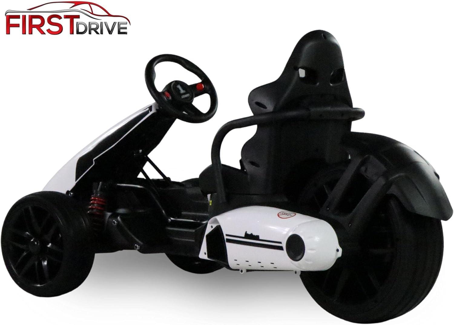 Kids Electric Go Kart 12V White Ride On Toy Car B96042