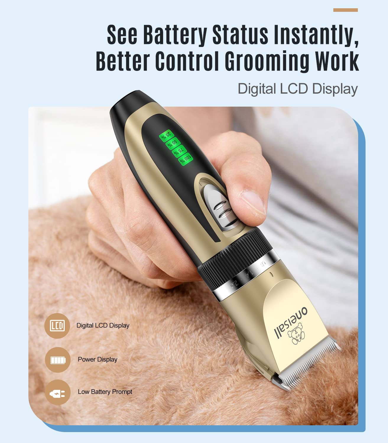 2 in 1 Cordless Dog Clippers and Paw Trimmer Kit W2580