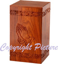 Solid Rosewood Cremation Urn with Hand-Carved Cross Design G979176