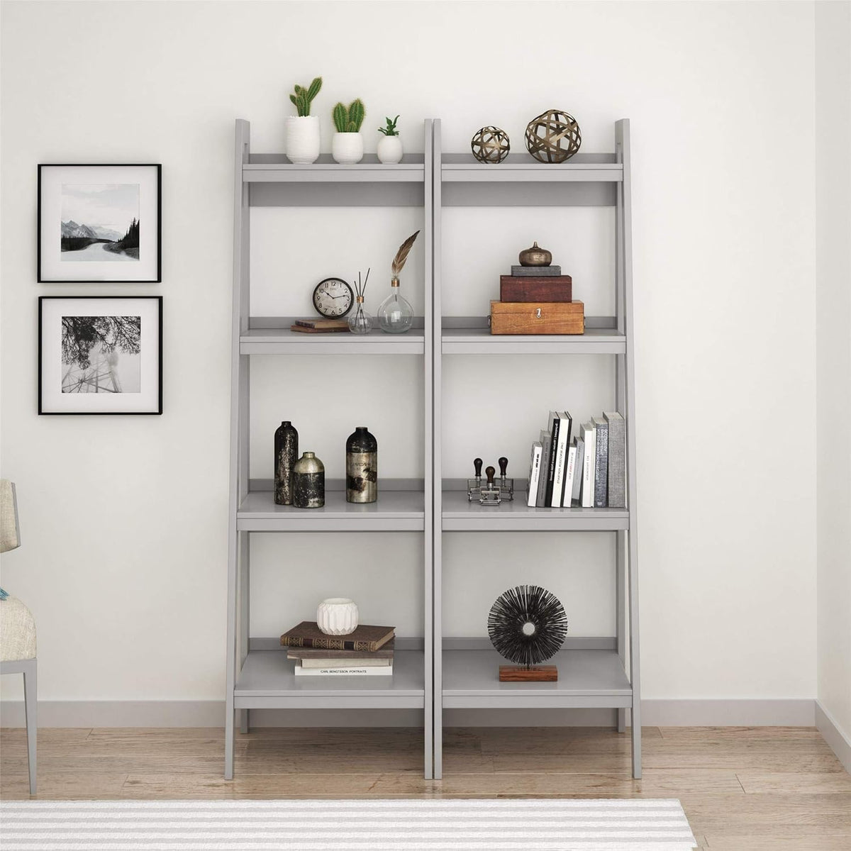 4 Shelf Ladder Bookcase, Black C817
