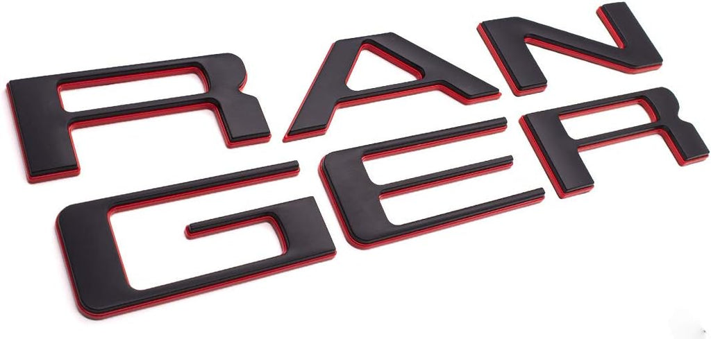 Black with Red Outline Double Layer Tailgate Insert Letters Pack of 2 Y5156