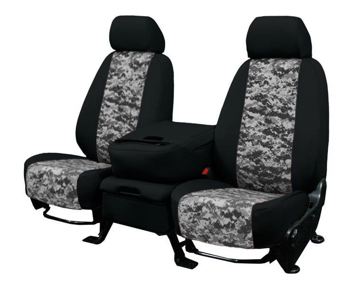 Camo Front Bucket Seat Covers with Black Trim J355