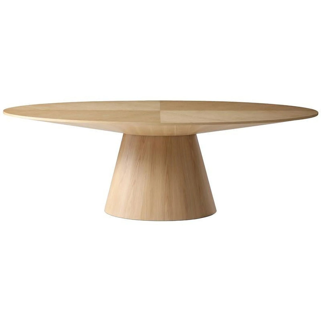 Oval Top Wood Veneer Dining Table in White Oak C986