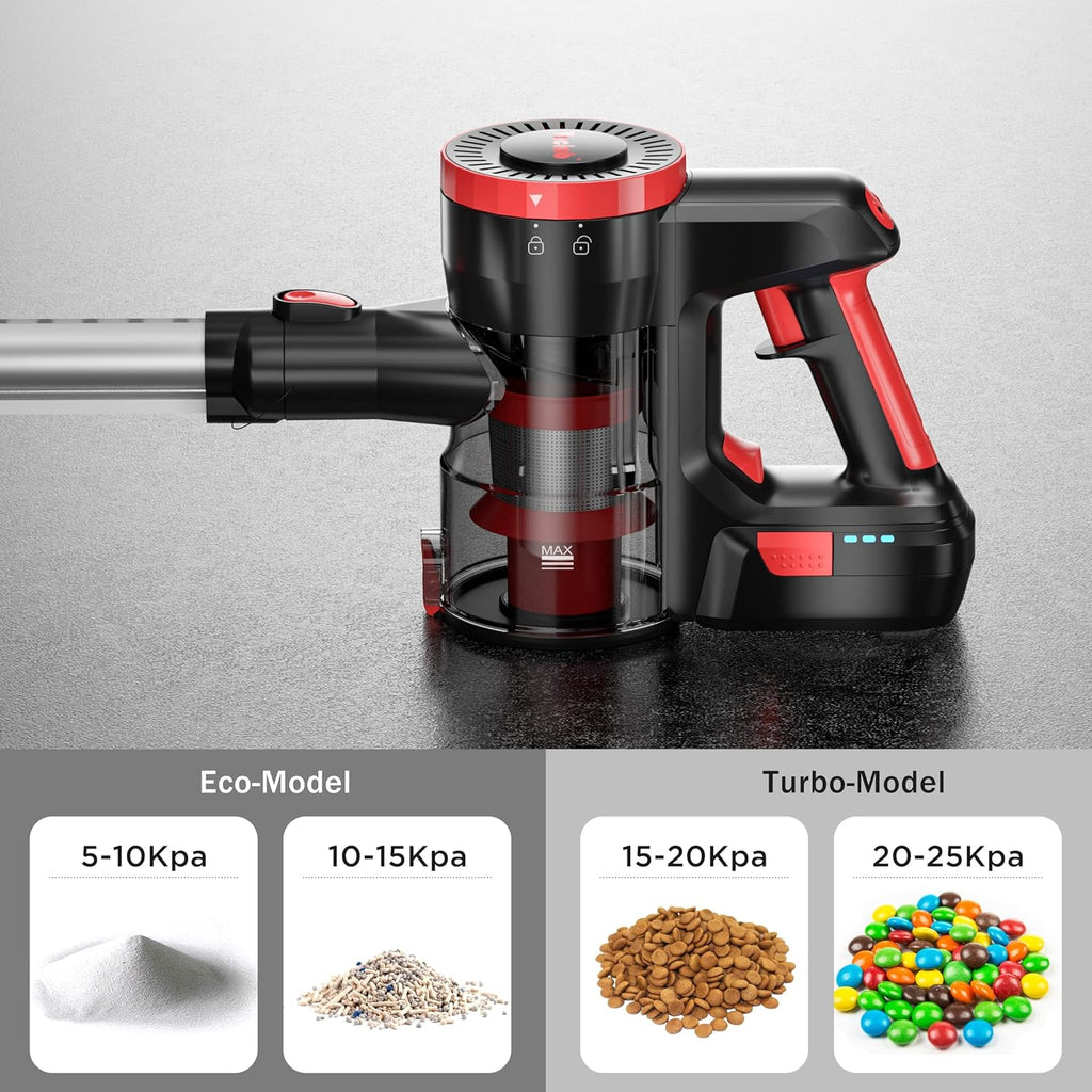 Cordless Vacuum Cleaner, 22Kpa Suction, 40 Minutes, Lightweight Stick Vac with LED Powerhead U74251