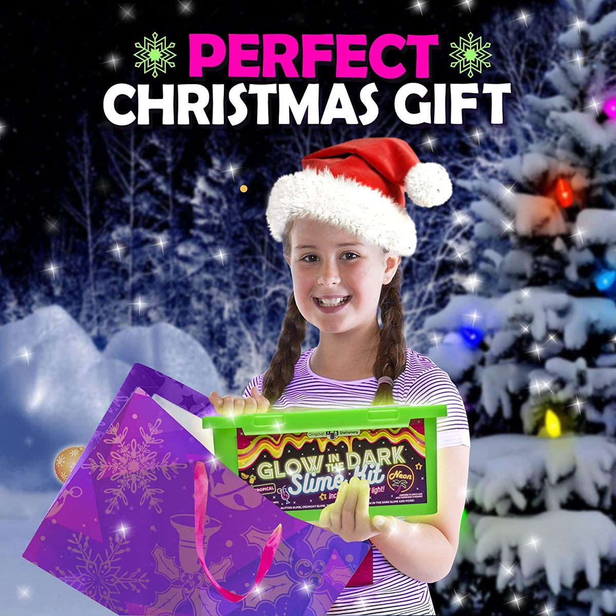 Glow in The Dark Slime Kit, 39 Piece Kit with Glitter J1132