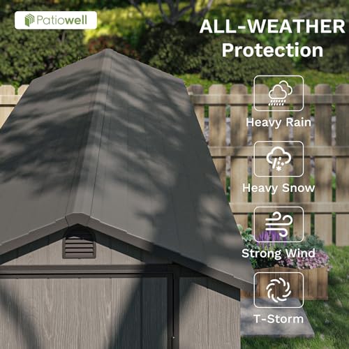 Beige 5 x 3 FT Outdoor Resin Storage Shed with Lockable Doors and Adjustable Shelves D962939