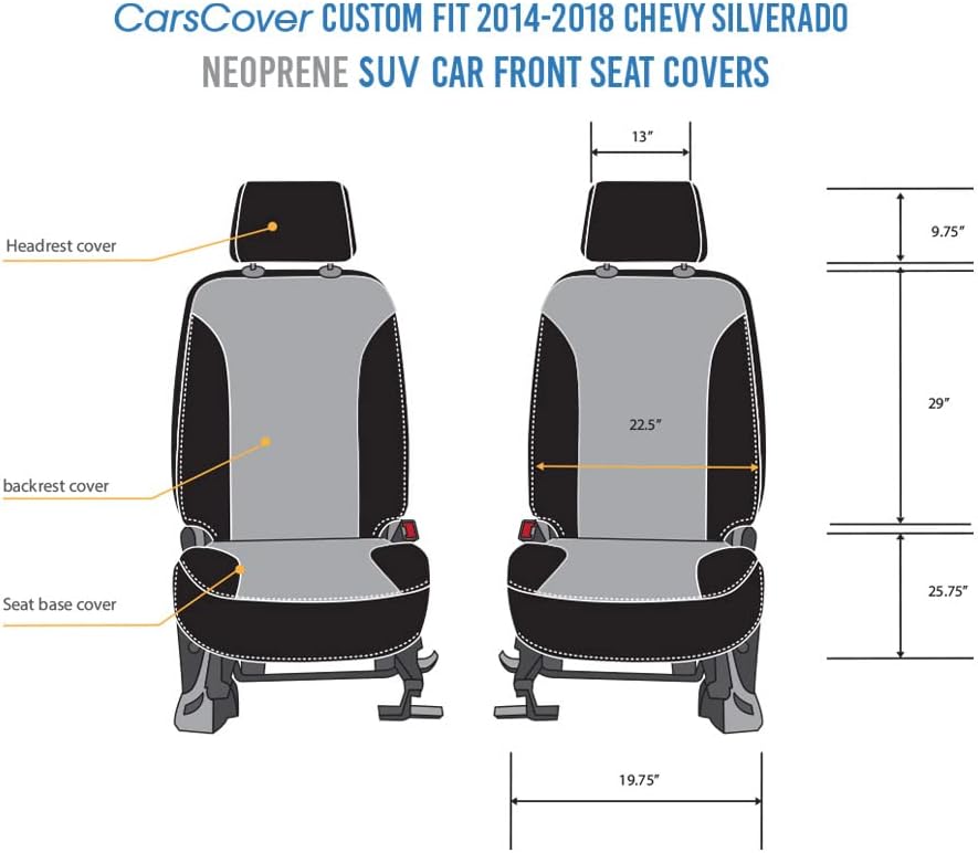 Gray & Black Neoprene Front Seat Covers E667133