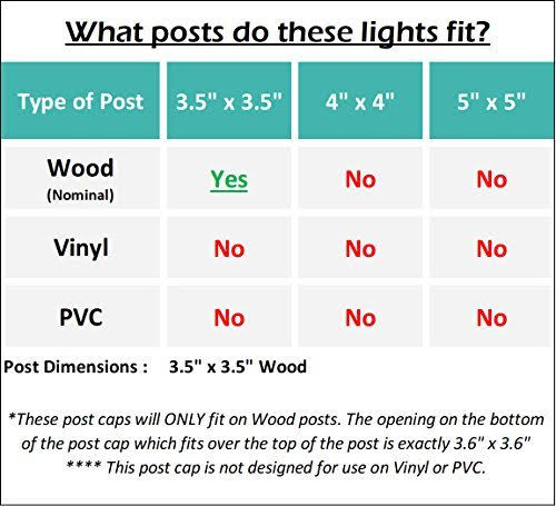 6 Pack Solar Powered Post Cap Light for 4x4 or 5x5 Posts X401