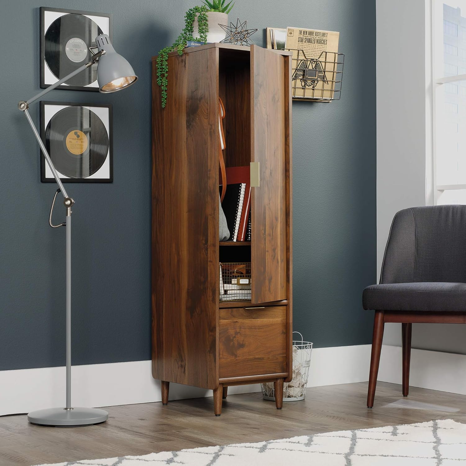 Storage Cabinet with File, Grand Walnut Finish H259