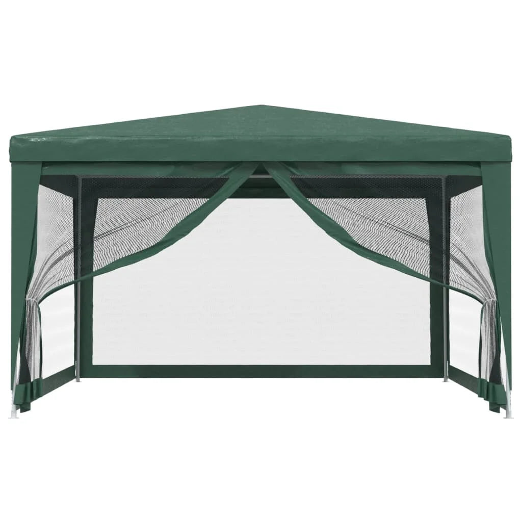 Party Tent with 4 Mesh Sidewalls Green 13.1'x13.1' HDPE P556