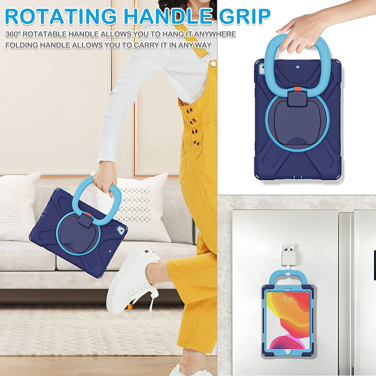 Shockproof Case with Pen Holder, Swivel Stand and Shoulder Strap M826