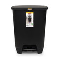 Black Plastic Step-on Kitchen Trash Can N33229