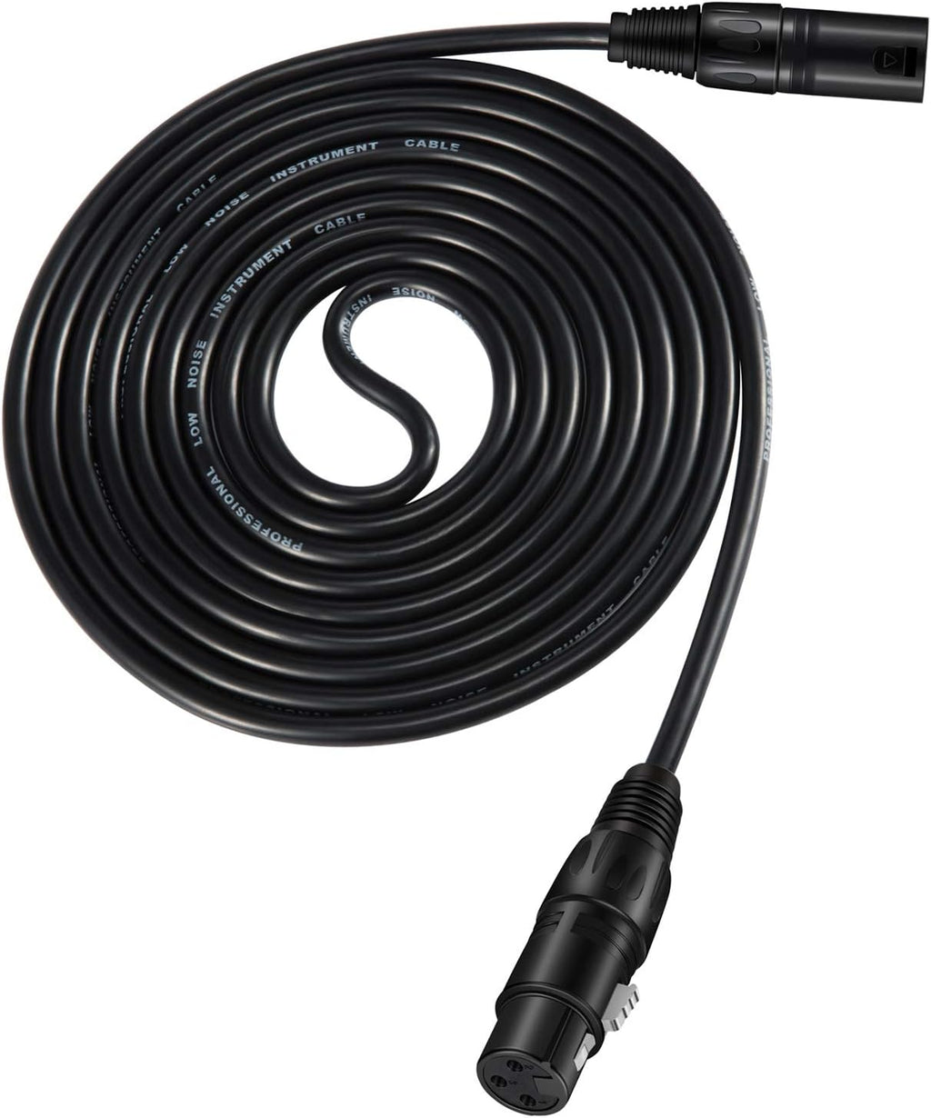 25ft XLR Microphone Male to Female Mic Cables Black 3-Pack V956888