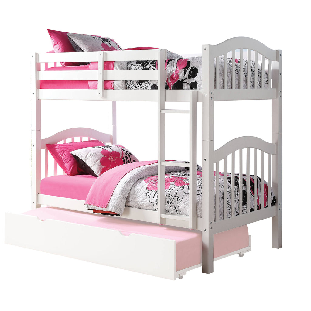 White Twin/Twin Bunk Bed F12419