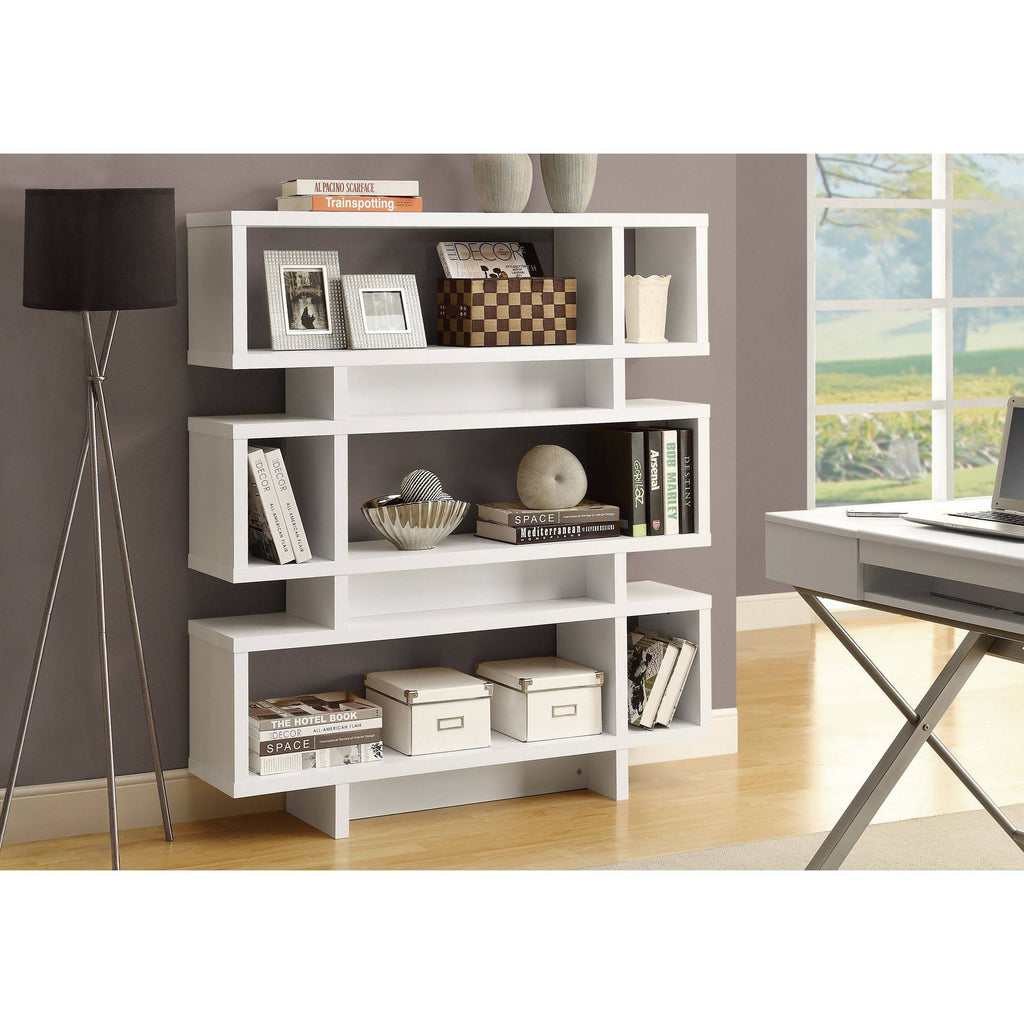 White Contemporary Rectangular Bookcase U352
