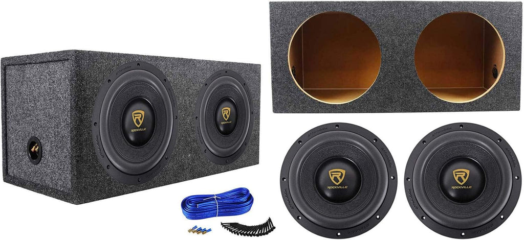 10" 6400 Watt Car Subwoofers with Sealed Sub Box Enclosure A332039