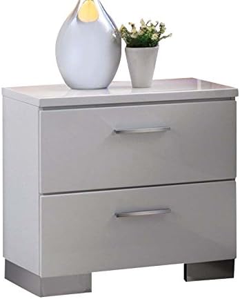 White 2 Drawer Nightstand B47026