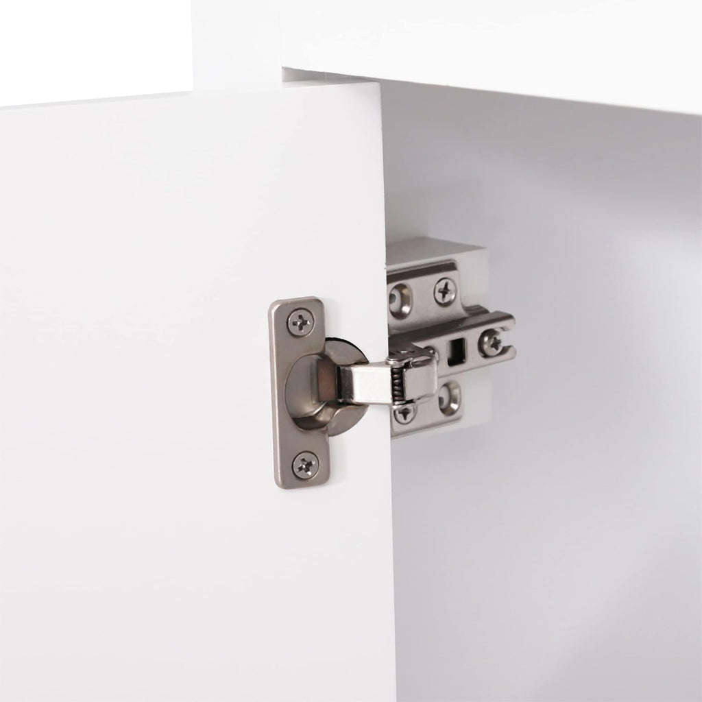 White 3-Tier Storage Cabinet with Double Door U919920