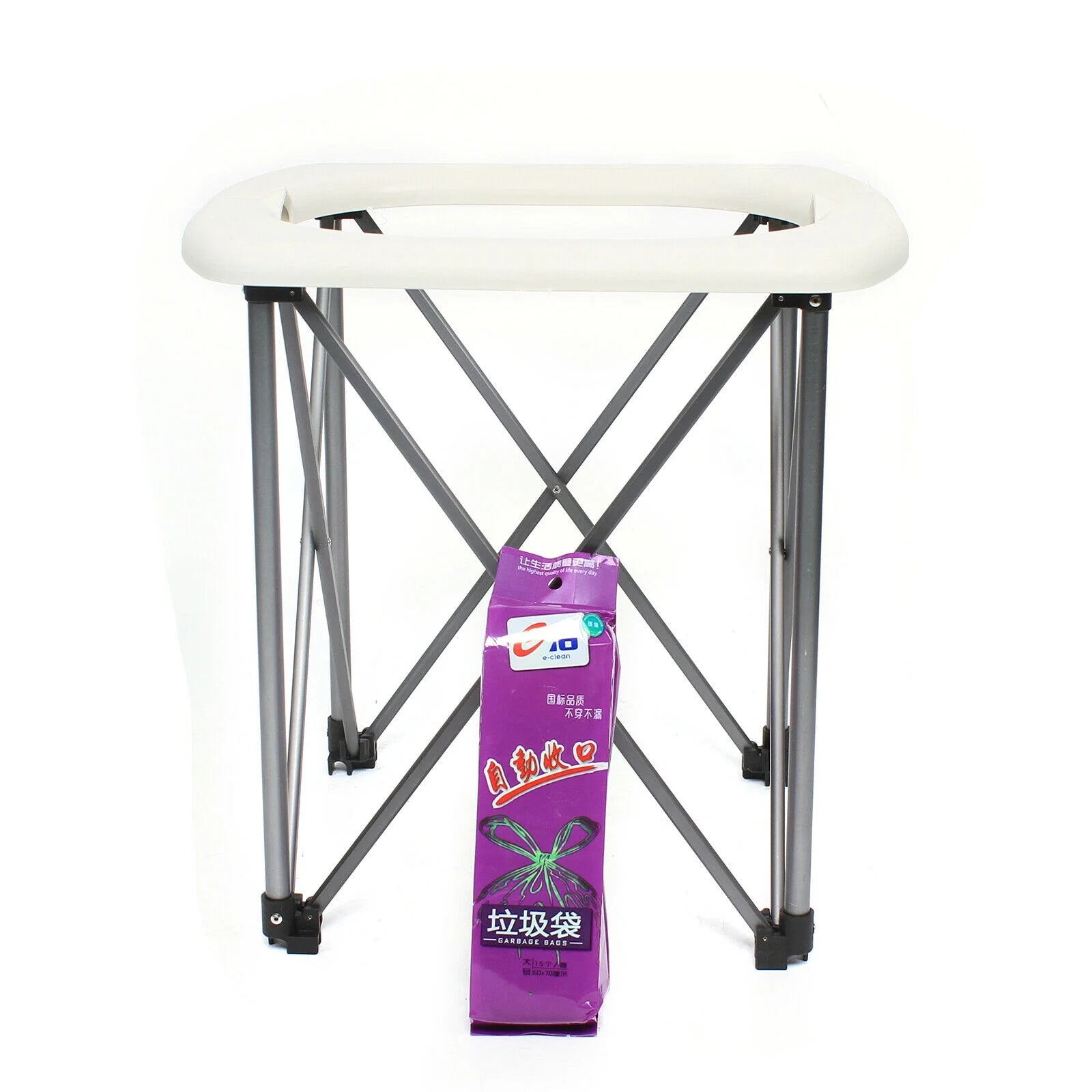 Portable Folding Toilet Commode Seat with Steel Feet R75795