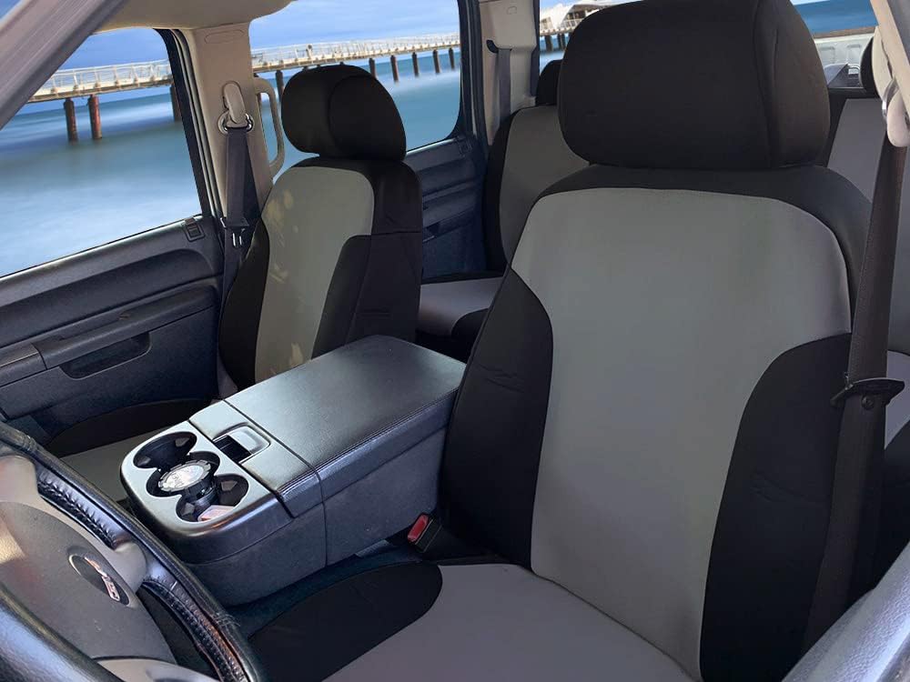 Gray & Black Neoprene Front Seat Covers E667133