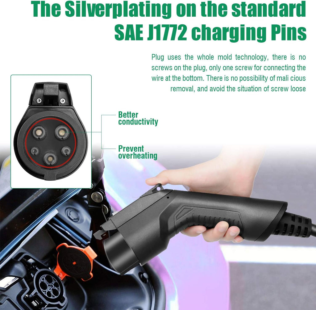 32A Level 2 EV Charger Station with 20ft Cable B65371