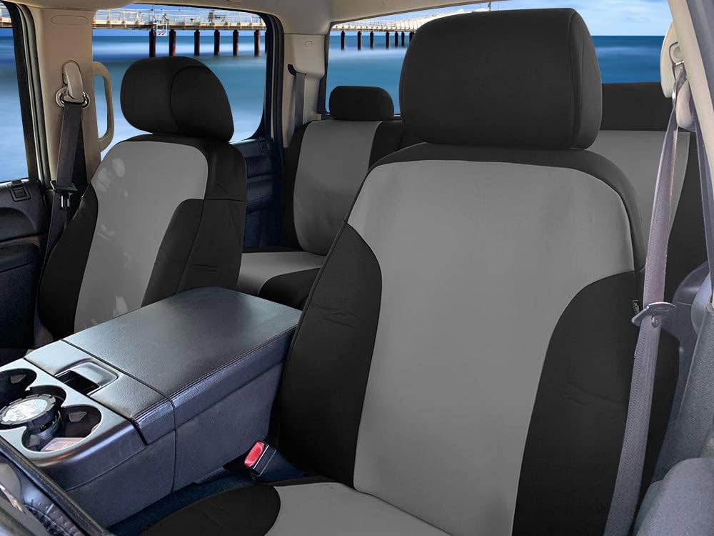 Gray & Black Neoprene Front Seat Covers E667133