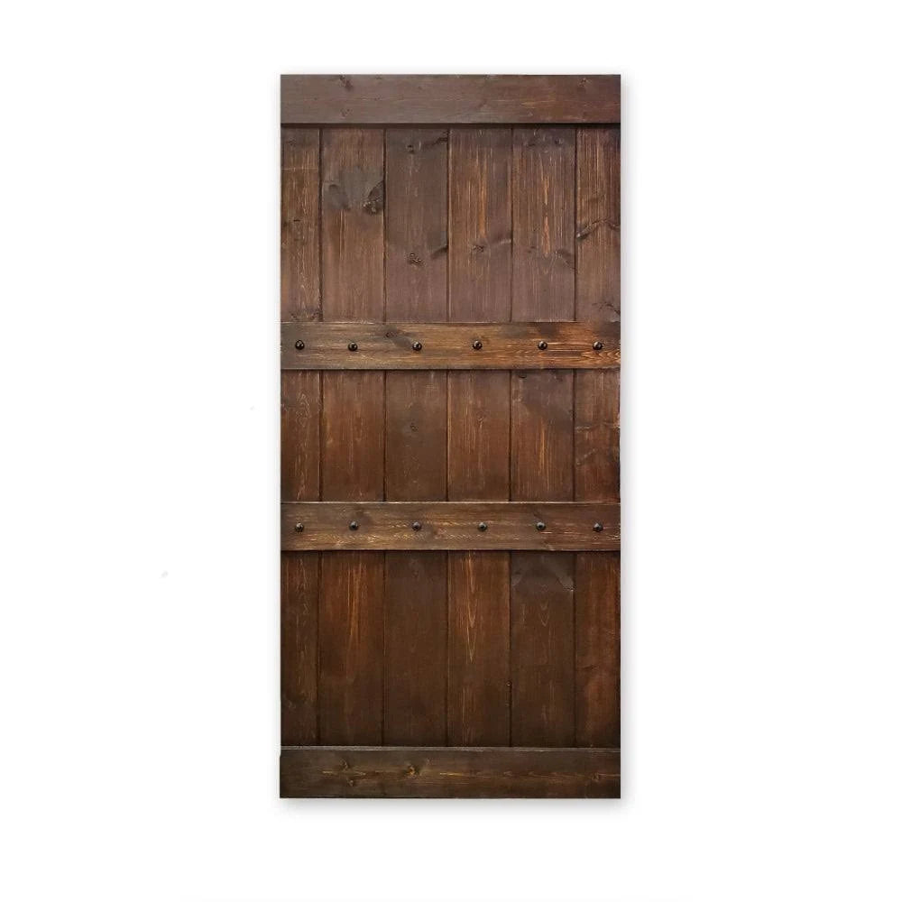Walnut Stained Solid Wood Barn Door P9197