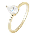 Water Drop Shaped White Zircon 14k Gold Plated 925 Sterling Silver Ring R641806