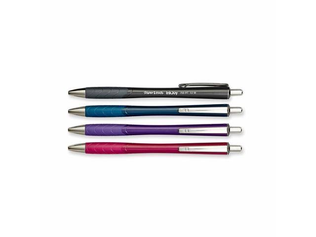 Retractable Ballpoint Pens, Assorted Barrels, 4-Count U3811