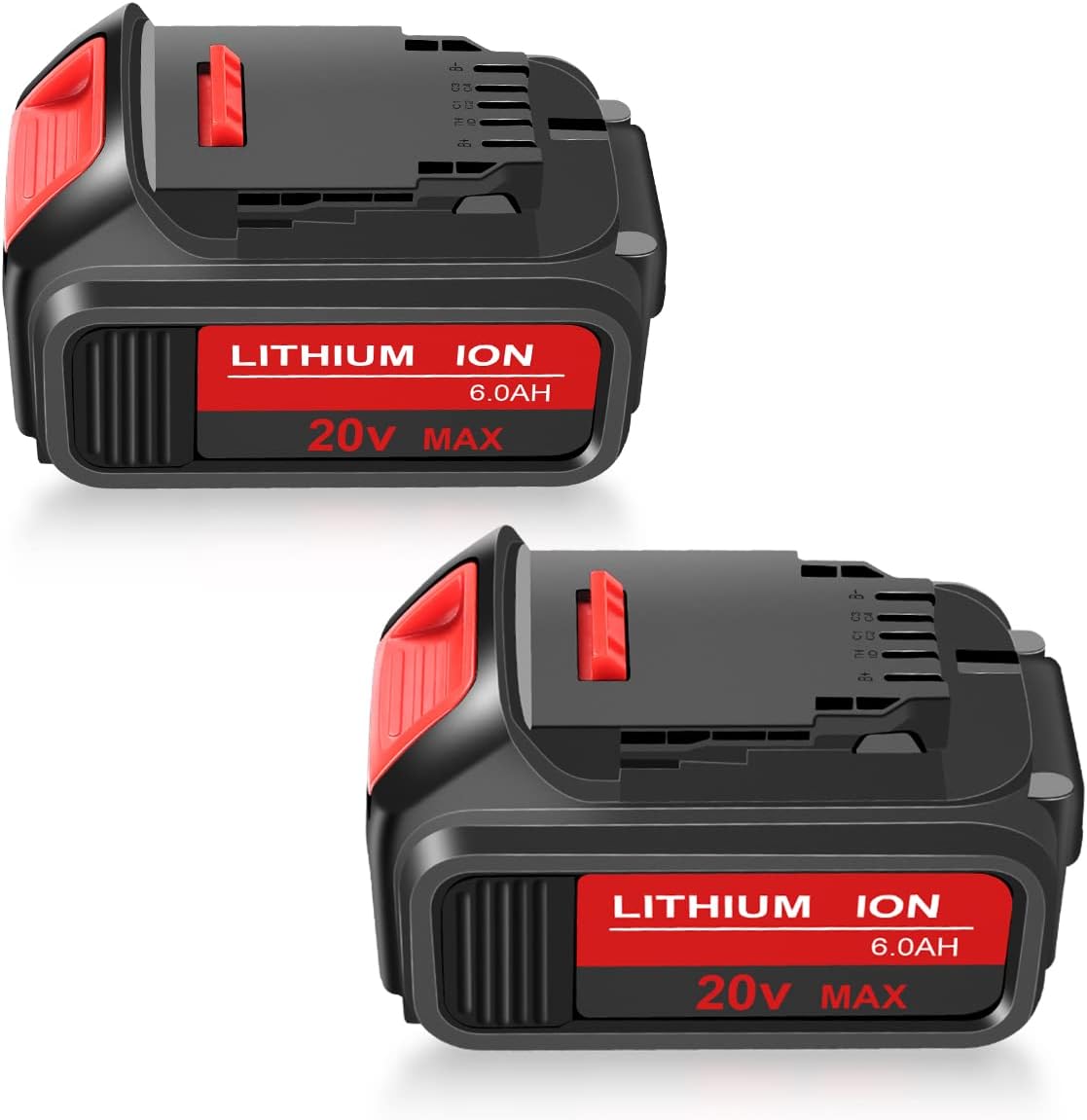 2 Packs 20V 6.0Ah Battery with LED Indicator Red K250286