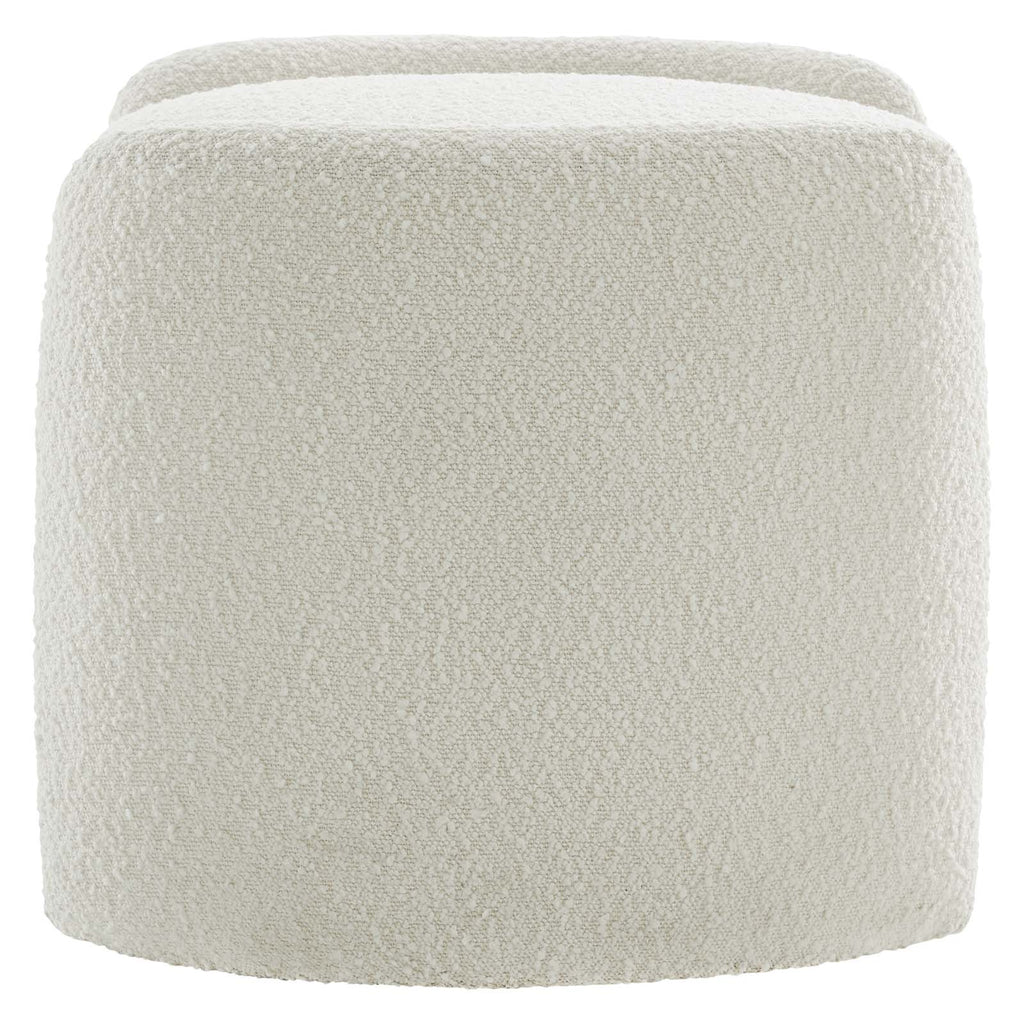 Ivory White Fabric Ottoman Accent Chair O66888
