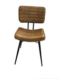 Camel and Black Padded Side Chair X2496