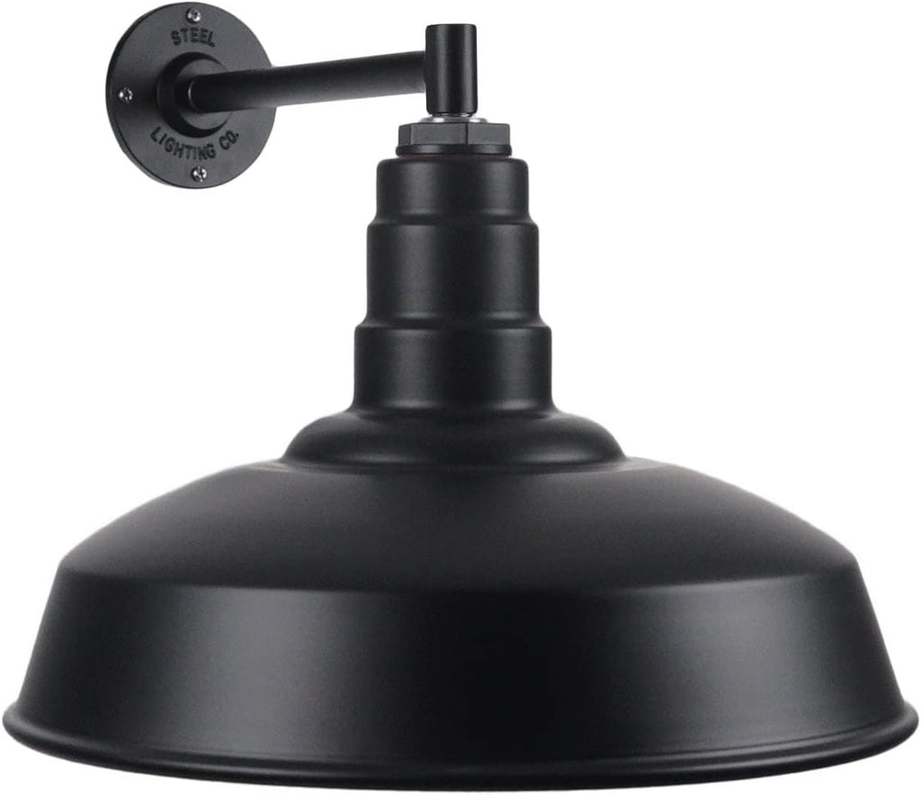 Black Outdoor Barn Light with 16 Dome and 16 Gooseneck T527403
