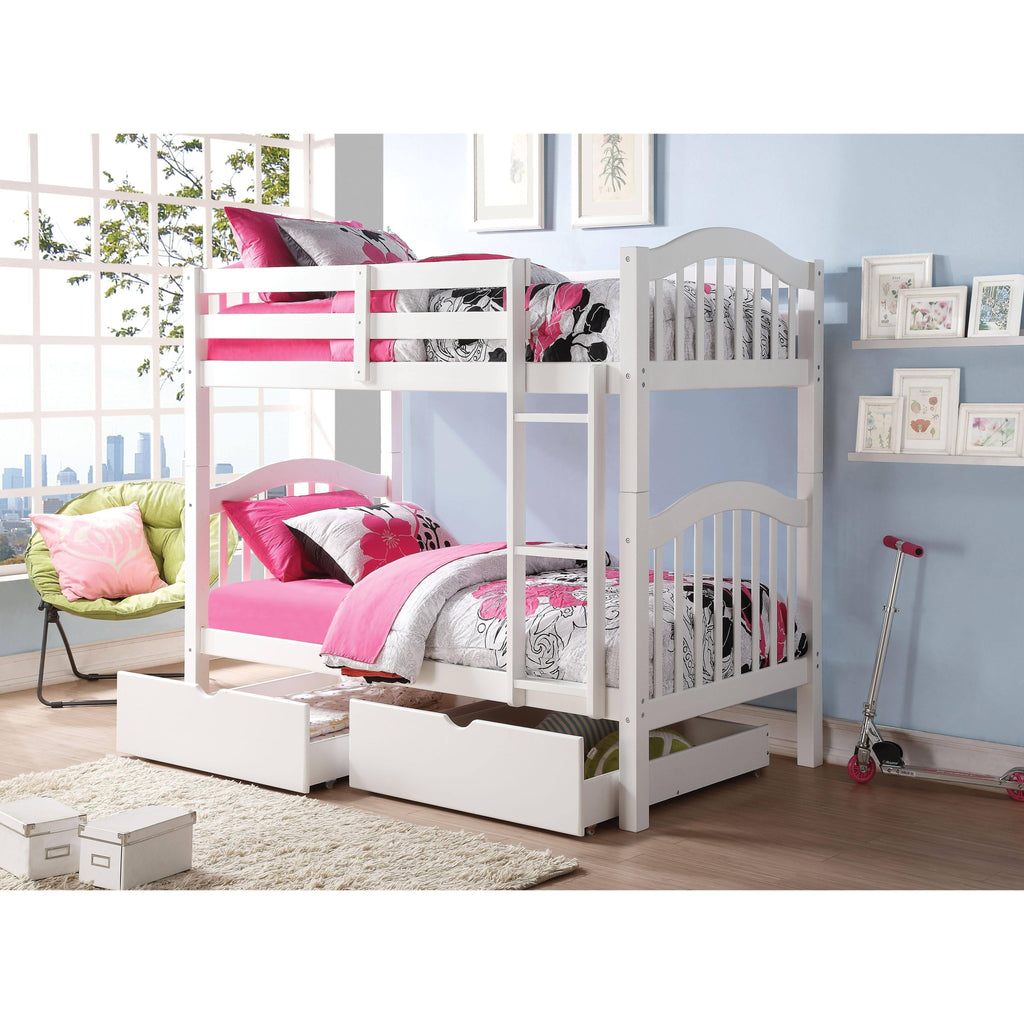 White Twin/Twin Bunk Bed F12419