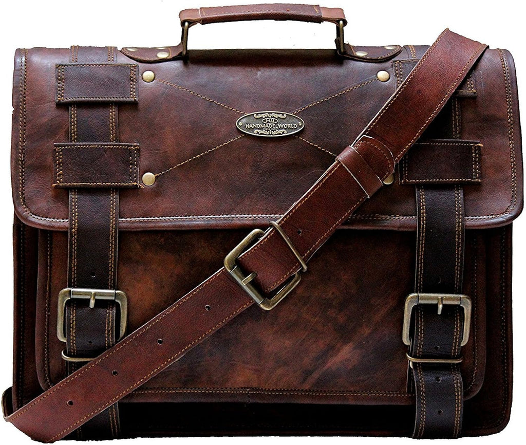 Vintage Brown Leather Laptop Messenger Bag (11 X 15) A97333