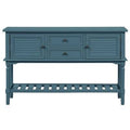 Navy Blue Console Table with 2 Drawers, 2 Cabinets and 1 Shelf U393