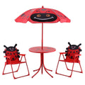 3-Piece Wrought Iron Folding Kids Table and Chair Set Y796