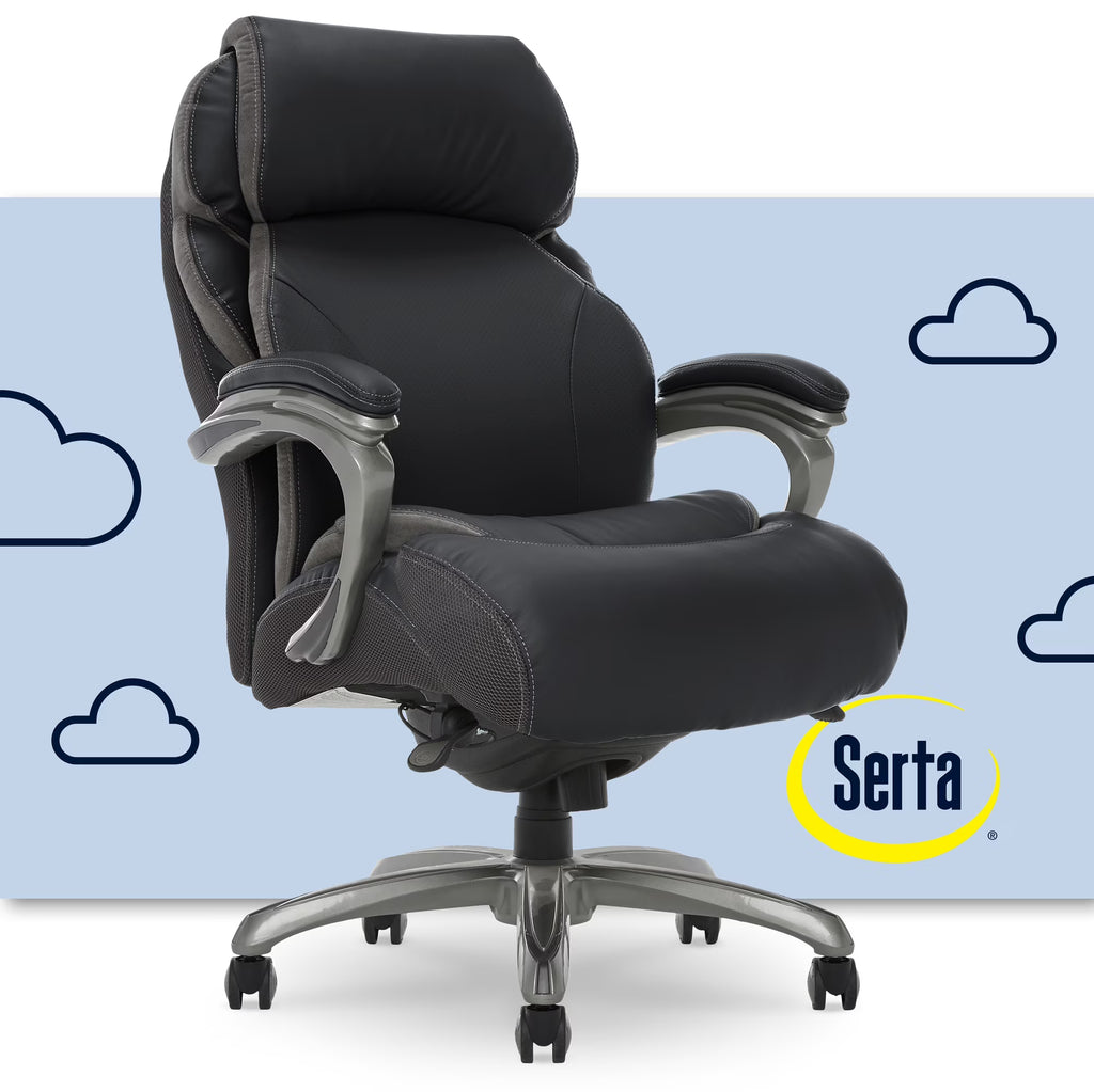 Bonded Leather Big & Tall Office Chair, Black C34911