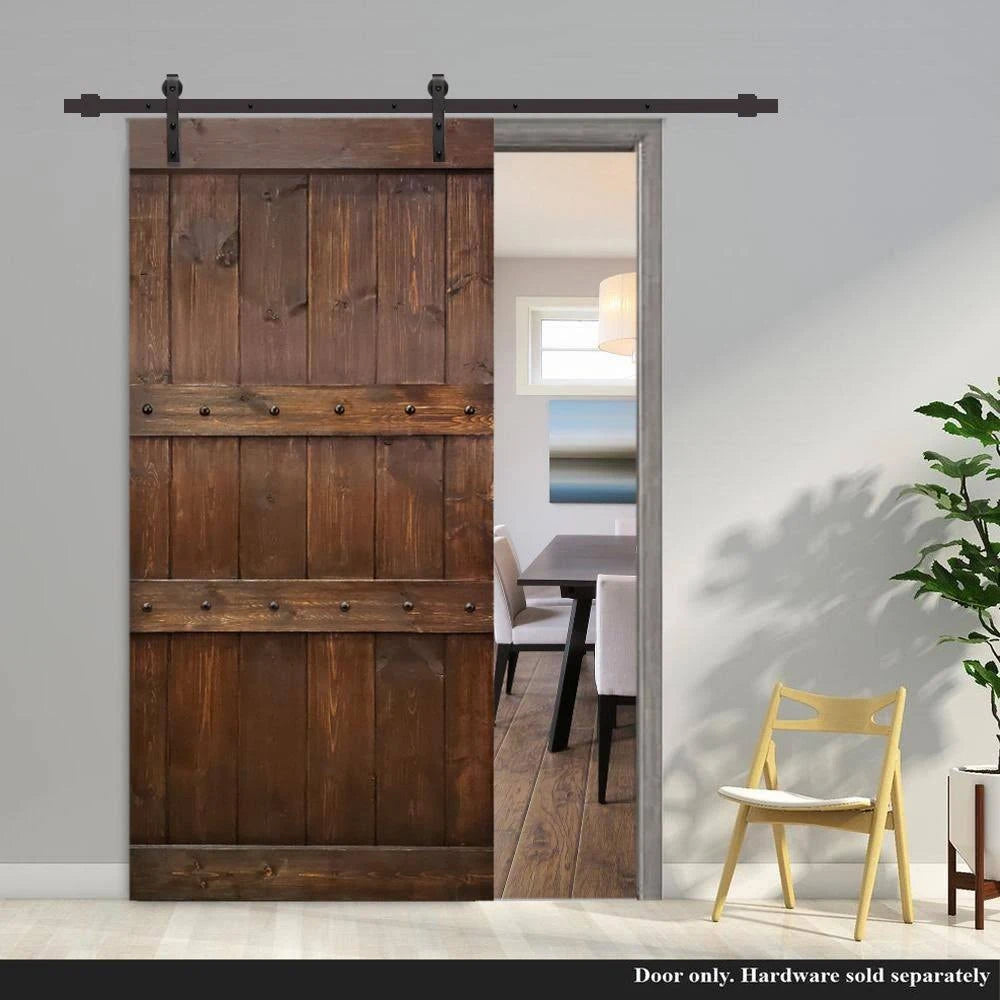 Walnut Stained Solid Wood Barn Door P9197