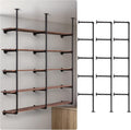 Industrial Iron Pipe Shelf Wall Mount 3 Pack of 5 Tier S1622
