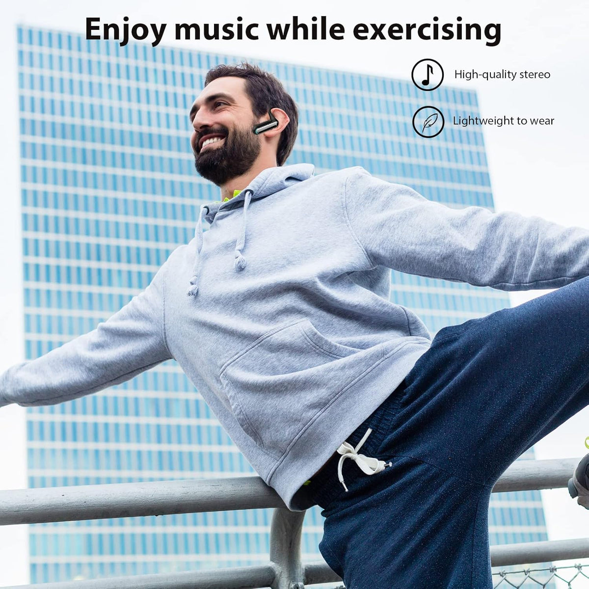 Open Ear Wireless Earbuds with Charging Case, Bluetooth 5.2, Pack of 2 O98774