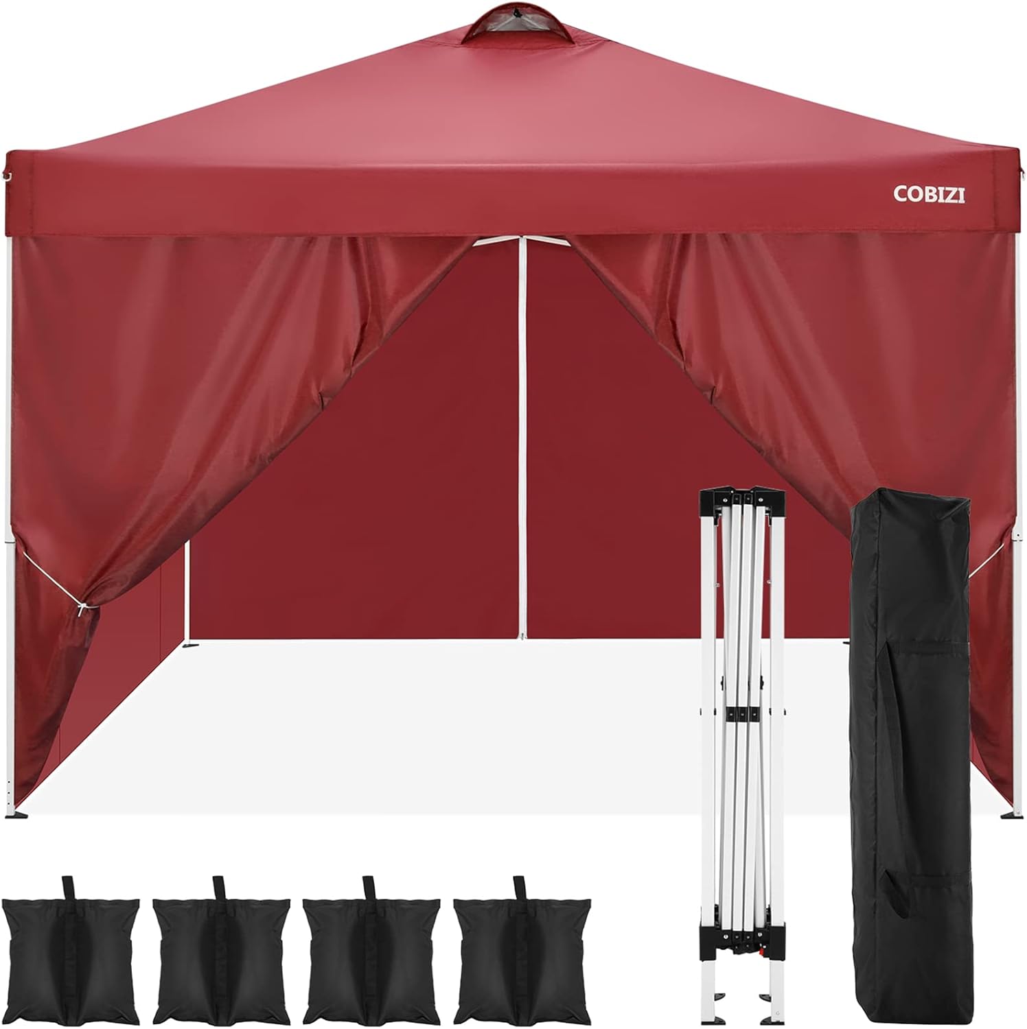 10x10 FT Outdoor Portable Canopy Tent with Sidewalls S749397
