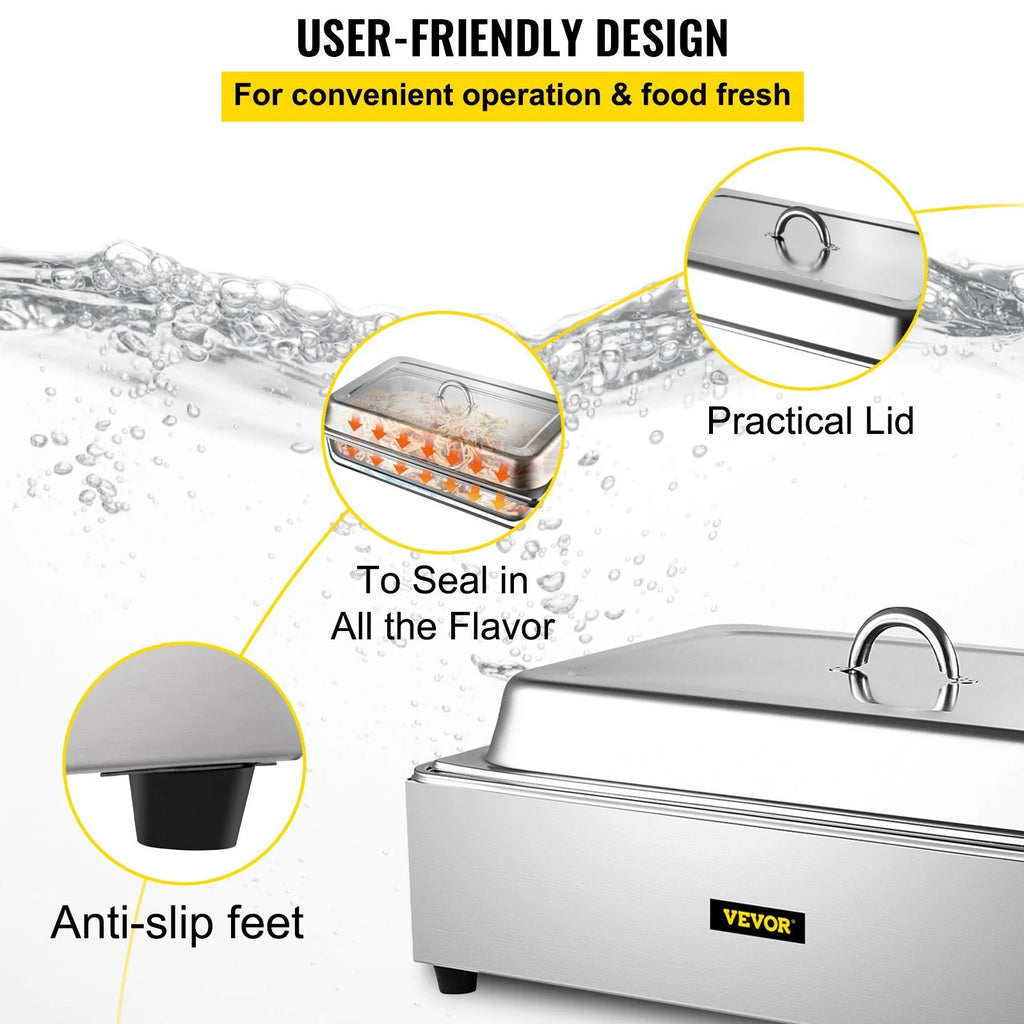 9.5 Quart Electric Stainless Steel Food Warmer P8469