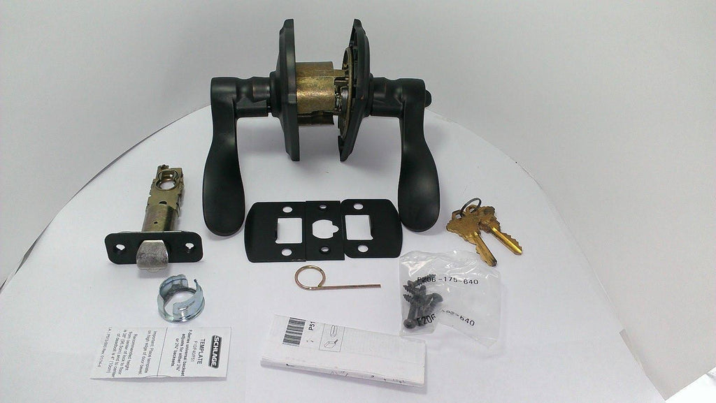 Champagne Camelot Rose Keyed Entry Lock with Latch and Strike, Aged Bronze Finish P9806