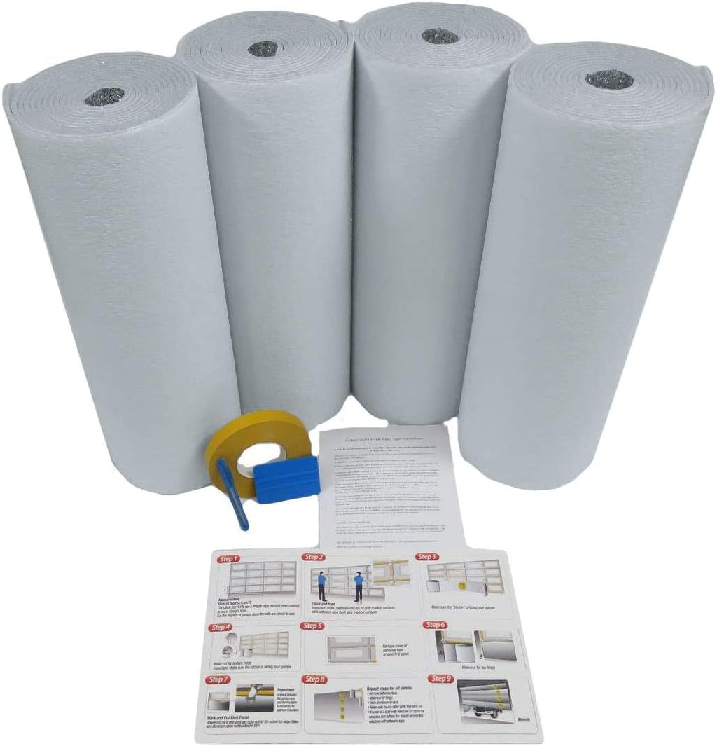 White Reflective Foam Core 2 Car Garage Door Insulation Kit 18FT x 8FT D5297