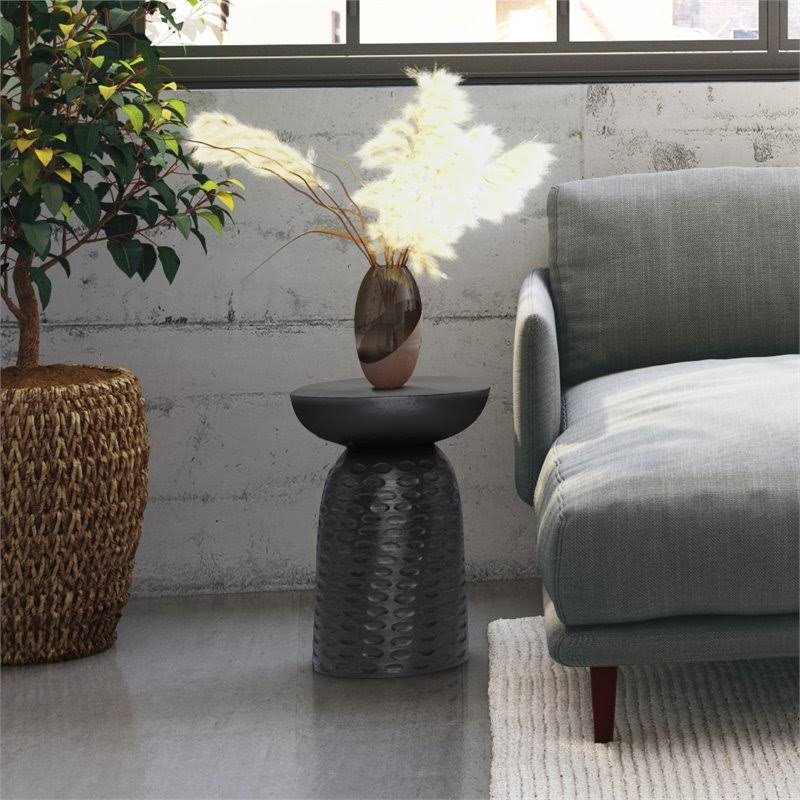 Black Solid Mango Wood Accent Table J8343