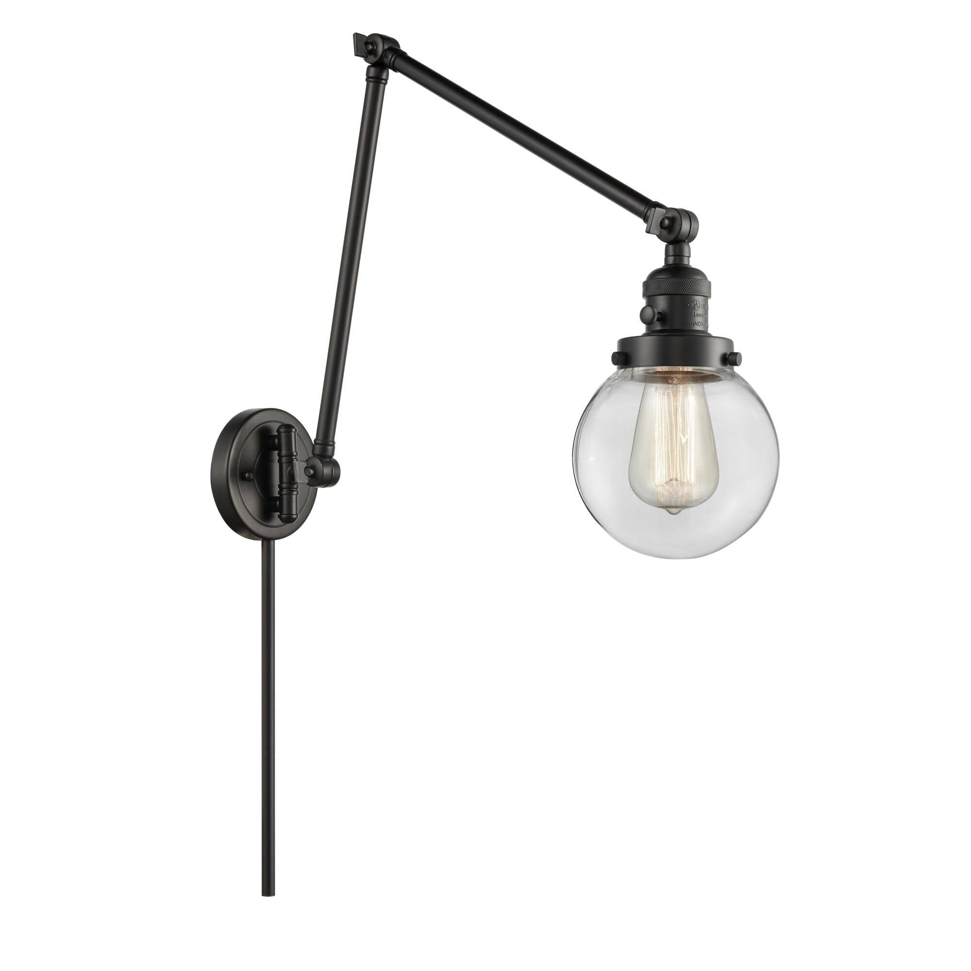 Matte Black 1 Light Swing Arm Lamp B314
