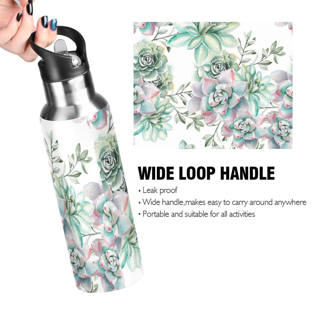20 oz Insulated Stainless Steel Water Bottle with Straw Lid E282874