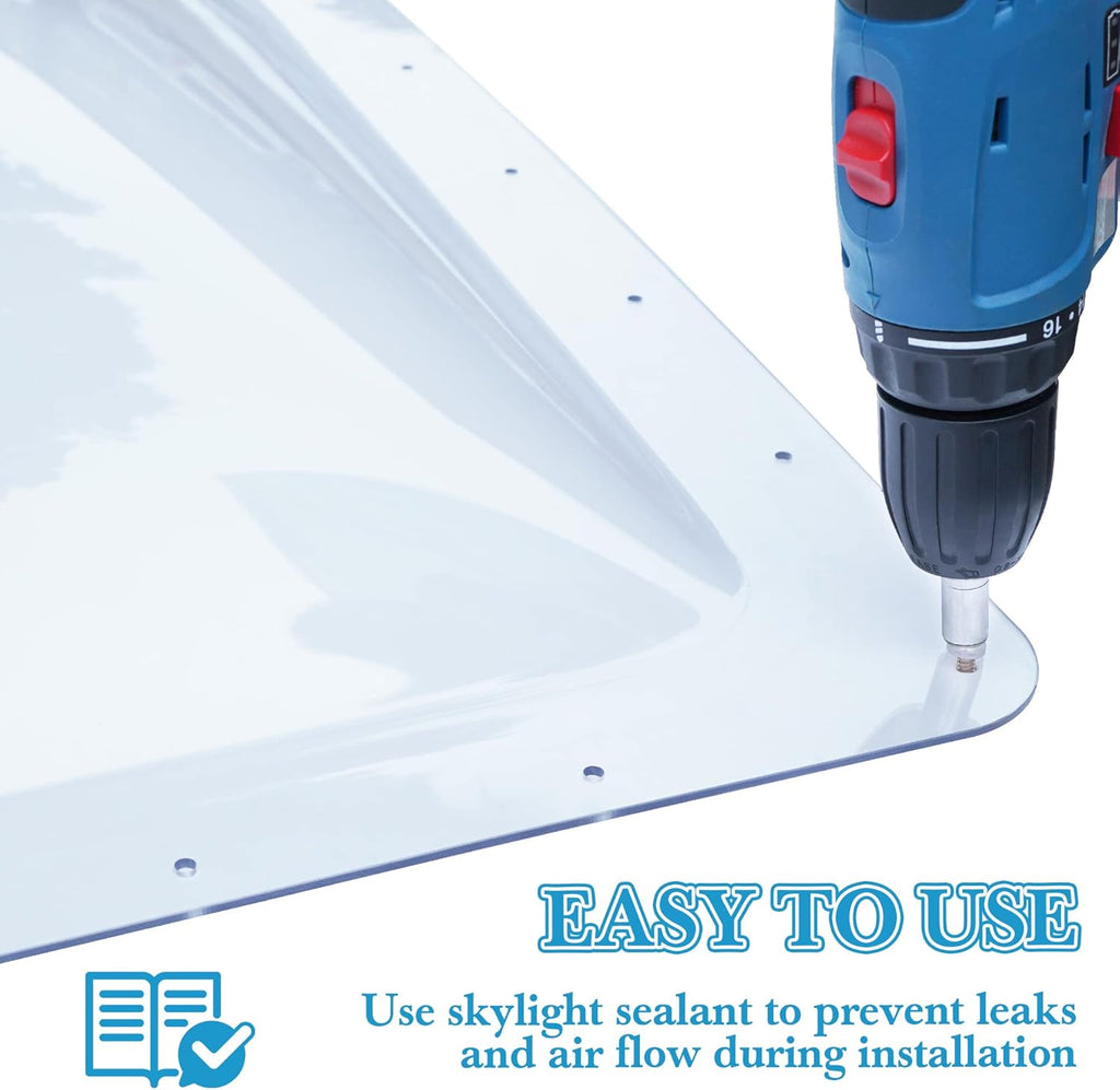 Transparent RV Skylight Kit 14 x 22 Inch ID, 18 x 26 Inch OD M5828